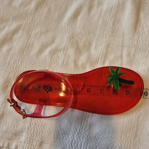 Katy Perry women's size 8 red Palm Tree sandals VGUC - Picture 3 of 11